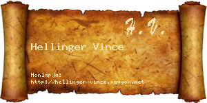 Hellinger Vince névjegykártya